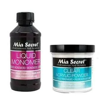 MIA SECRET 4oz Liquid Monomer + 4oz Clear Acrylic Powder Nail Art for All