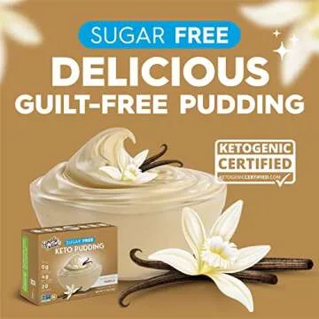 Simply Delish Instant Delicious Vanilla Keto Pudding 6 Pack – Low Carb, Zero Sugar, Gluten Free, A...