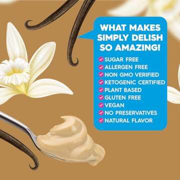 Simply Delish Instant Vanilla Keto Pudding - Sugar Free