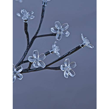 LIGHTSHARE 18 Inch Cherry Blossom Bonsai Tree, 48 LED Lights, 24V UL Listed Adapter Included, Metal Base, Warm White Lights, Ideal as Night Lights, Home Gift Idea