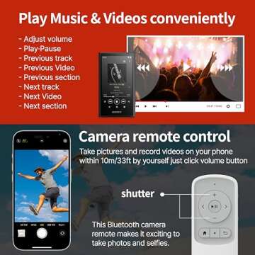 Bluetooth Remote Control Page Turner Clicker for Kindle App, Boox, e-Reader, TikTok Scrolling, YouTube Shorts, Reels, Video, Music, Camera, for iOS iPad iPhone, Android Galaxy Phone Tablet (Black)