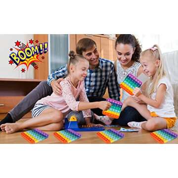 Genovega 6 Packs Fidget Toys Gifts for Boys Girls Kids, Classroom Tools Aids Push Bubble Sensory Party Grade Group Preschool Graduation Favors Instruction Learning Game Rainbow Square Bulk