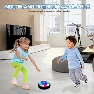 Hover Soccer Ball Toys for Boys, 2 LED Light Soccer Balls with Soft Foam Bumpers﻿, Indoor Outdoor Air Floating Hover Ball for Football Game, Kids Gifts for Age 3 4 5 6 7 8 9 10-15 Year Old Boys Girls