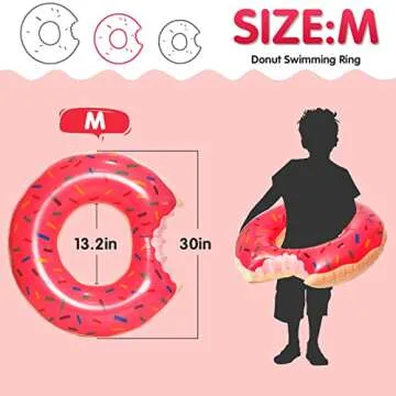 DMAR Donut Pool Floats Donut Tube Pool Doughnut Pool Float Donut Inflatables Doughnut Floatie Donut ...
