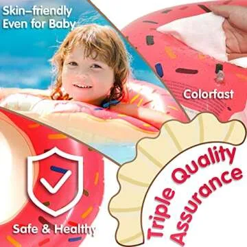DMAR Donut Pool Floats Donut Tube Pool Doughnut Pool Float Donut Inflatables Doughnut Floatie Donut Swimming Ring for Beach Pool, 30", 1Pcs, Pink