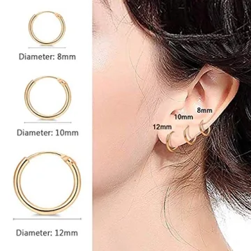 EPIRORA Hypoallergenic Sterling Silver Hoop Earrings Set