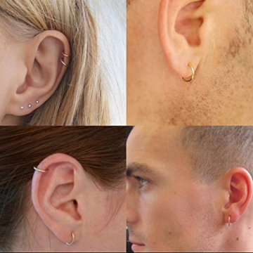 EPIRORA Hypoallergenic Sterling Silver Hoop Earrings Set