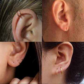 EPIRORA Hypoallergenic Sterling Silver Hoop Earrings Set