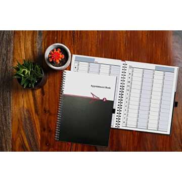Hourly Appointment Book, Scheduling Book, Daily Schedule Planner with 15 Minutes Increments, Business Appointment Book for Multiple Schedules, Business Planner, Undated, 2 Years, Large, HARDCOVER