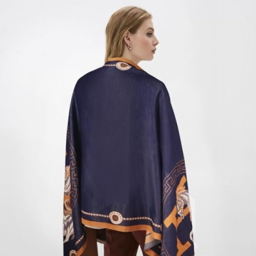 EXTREE Scarfs for Women Pashmina Silky Shawl Wrap for Evening Dressing Blanket Open Front Poncho Cape