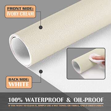 K KNODEL Mouse Pad, Waterproof Desk Mat for Desktop, Leather Desk Pad for Keyboard and Mouse, Desk Pad Protector for Office and Home (Ivory Cream, 31.5" x 15.7")