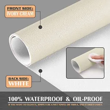 K KNODEL Mouse Pad, Waterproof Desk Mat for Desktop, Leather Desk Pad for Keyboard and Mouse, Desk Pad Protector for Office and Home (Ivory Cream, 31.5" x 15.7")