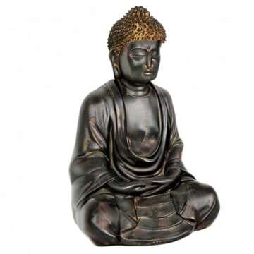 Red Lantern Japanese Sitting Buddha Statue for Home