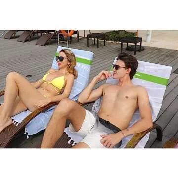 growell Towel Bands (6 Pack) - Stretch Beach Towel Clips for Beach Cruise Pool Chairs, Lounge Towel Holder Elastic, Cruise Ship Essentials (Green)