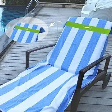 growell Towel Bands (6 Pack) - Stretch Beach Towel Clips for Beach Cruise Pool Chairs, Lounge Towel Holder Elastic, Cruise Ship Essentials (Green)