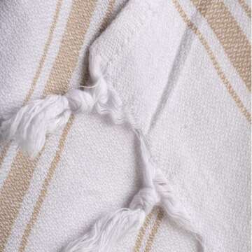 FESHKA Sand Free Turkish Beach Blanket (55 x 67) Quick Dry Bath Towel, Oversized Beach Towel, Lightweight for Travel - Made with 100% Organic Turkish Cotton