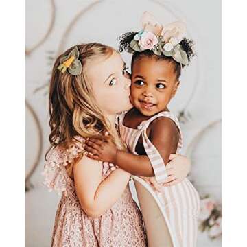 2Bunnies Girl Baby Toddler Vintage Lace Pom Pom Flutter Sleeve Easter Birthday Outfit Dress (Dusty Pink, 3T)