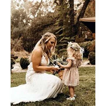 2Bunnies Girl Baby Toddler Vintage Lace Pom Pom Flutter Sleeve Easter Birthday Outfit Dress (Dusty Pink, 3T)