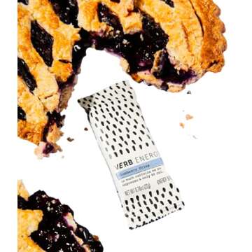 Verb Energy Caffeinated Energy Bar, Blueberry Crisp, 90 Calories, 12 Count