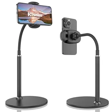 Cell Phone Stand, Adjustable Height & Angle Gooseneck Stand for Desk Flexible Arm Universal Holder, ...