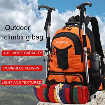 YANIMENGNU 40L Waterproof Backpack for Travel and Hiking