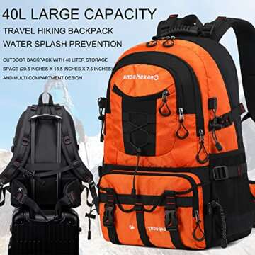 YANIMENGNU 40L Waterproof Backpack for Travel and Hiking
