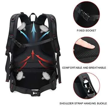YANIMENGNU 40L Waterproof Backpack for Travel and Hiking