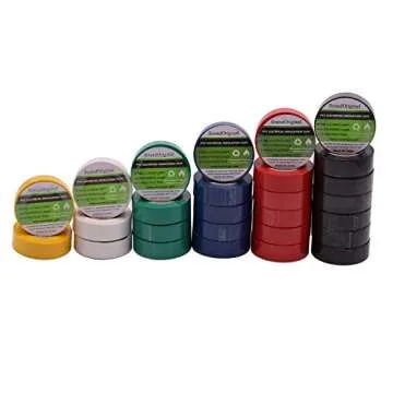SoundOriginal Electrical Tape Colors 6 Pack 0.7-Inch by 30 Feet, Voltage Level 600V Dustproof, Adhesive for General Home Vehicle Auto Car Power Circuit Wiring Multicolor
