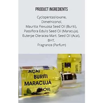 MagicSleek Acai Hair Oil 60 ml | Maracuya Oil & Buriti Oil | Hydrating & Nurishing Hair Serum To Eliminate Frizz and Add Shine | For All Hair Types