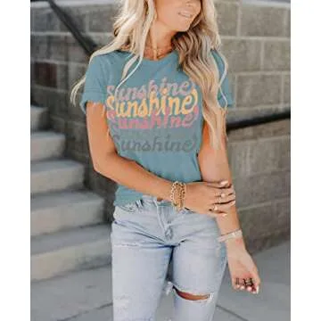 Stylish INFITTY Women's Sunshine Graphic T-shirt
