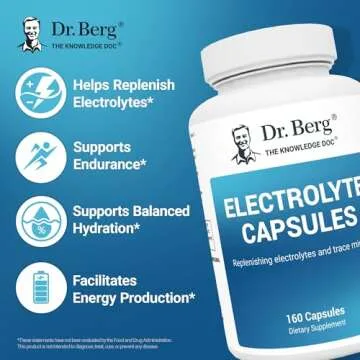 Dr. Berg Electrolyte Capsules - Electrolyte Supplements for Supporting Energy, Endurance, and Hydration - Sugar Free, No Maltodextrin, Keto Friendly - 160 Caps