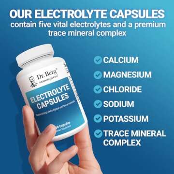 Dr. Berg Electrolyte Capsules - Electrolyte Supplements for Supporting Energy, Endurance, and Hydration - Sugar Free, No Maltodextrin, Keto Friendly - 160 Caps