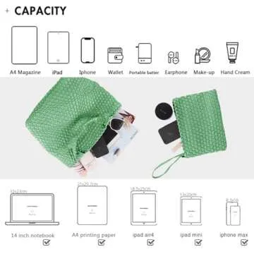 Chic JINMANXUE Woven Vegan Leather Tote Bag for Women