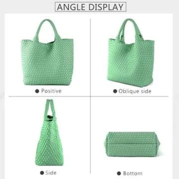Chic JINMANXUE Woven Vegan Leather Tote Bag for Women