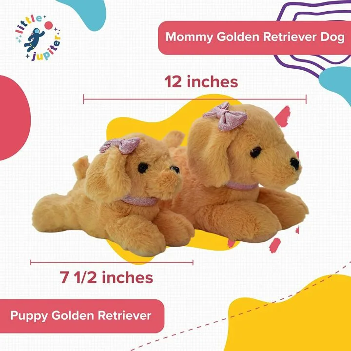 Golden Retriever Stuffed Animals Set for Kids 4-7