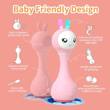 Alilo Smarty Bunny Musical Rattle for Infants and Toddlers
