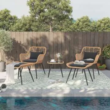 Verano Garden 5-Piece Outdoor Wicker Conversation Set with Coffee Table