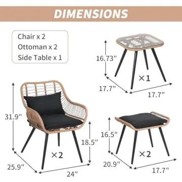 Stylish Verano Garden 5-Piece Wicker Outdoor Set