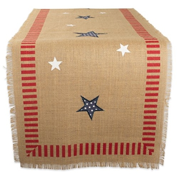DII 5941 14x74" Jute/Burlap Table Runner, 4th of July - Perfect for Independence Day, July 4th Party...