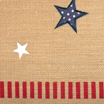 DII 5941 14x74" Jute/Burlap Table Runner, 4th of July - Perfect for Independence Day, July 4th Party, Summer BBQ and Outdoor Picnics