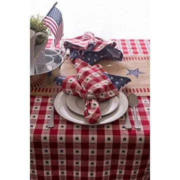 DII 5941 14x74" Jute/Burlap Table Runner, 4th of July - Perfect for Independence Day, July 4th Party, Summer BBQ and Outdoor Picnics