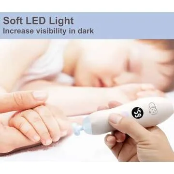 Rechargeable 22 in 1 Baby Nail Trimmer, Usage Labeled Case, 13 Extra Replacement Tools, Royal Angels Baby Electric Nail File, Nail Care Newborn Nail Clipper Toddler Nail Kit (Rechargeable, WhiteBlue)