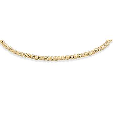 Miabella 925 Sterling Silver or 18K Gold Plated Diamond-Cut Adjustable Bolo 2.5mm Bead Ball Bracelet for Women, Made in Italy (yellow-gold-plated-silver)