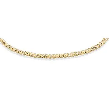 Miabella 925 Sterling Silver or 18K Gold Plated Diamond-Cut Adjustable Bolo 2.5mm Bead Ball Bracelet for Women, Made in Italy (yellow-gold-plated-silver)
