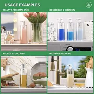 Bar5F Refillable Pump Bottles 32-Ounce 1-Liter Shampoo Conditioner Lotion Soap Crystal-Clear BPA-Fre...