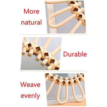 OYPEIP 22" Large Natural Rattan Sunburst Bohemian Hanging Glass Decor,Rustic Handwoven Innovative Art Decoration Round Makeup Mirror for Dressing Living Room Bedroom Bathroom Corridor,Entryway