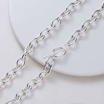 Stylish CAROVO Dainty Silver Toggle Necklace for Women