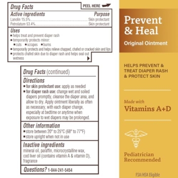 A+D Original Diaper Rash Ointment, Prevents & Protects Diaper Rash, Moisturizes & Heals Dry Skin With Vitamins A&D, 16oz Jar