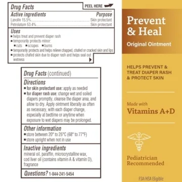 A+D Original Diaper Rash Ointment, Prevents & Protects Diaper Rash, Moisturizes & Heals Dry Skin With Vitamins A&D, 16oz Jar