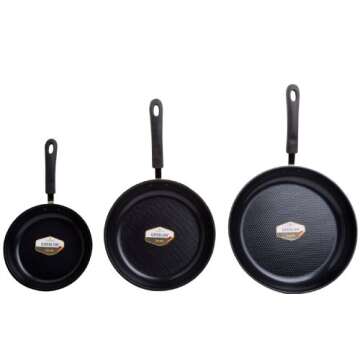 Ozeri Frying Pan 3-Piece Set (8", 10", 12") – 100% PTFE PFC, APEO, GenX, NMP and NEP-Free German-Made Coating, Green